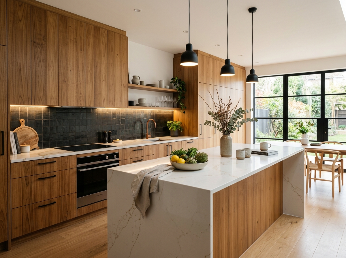 Kitchen Set Minimalis Kayu Solid & Kaca