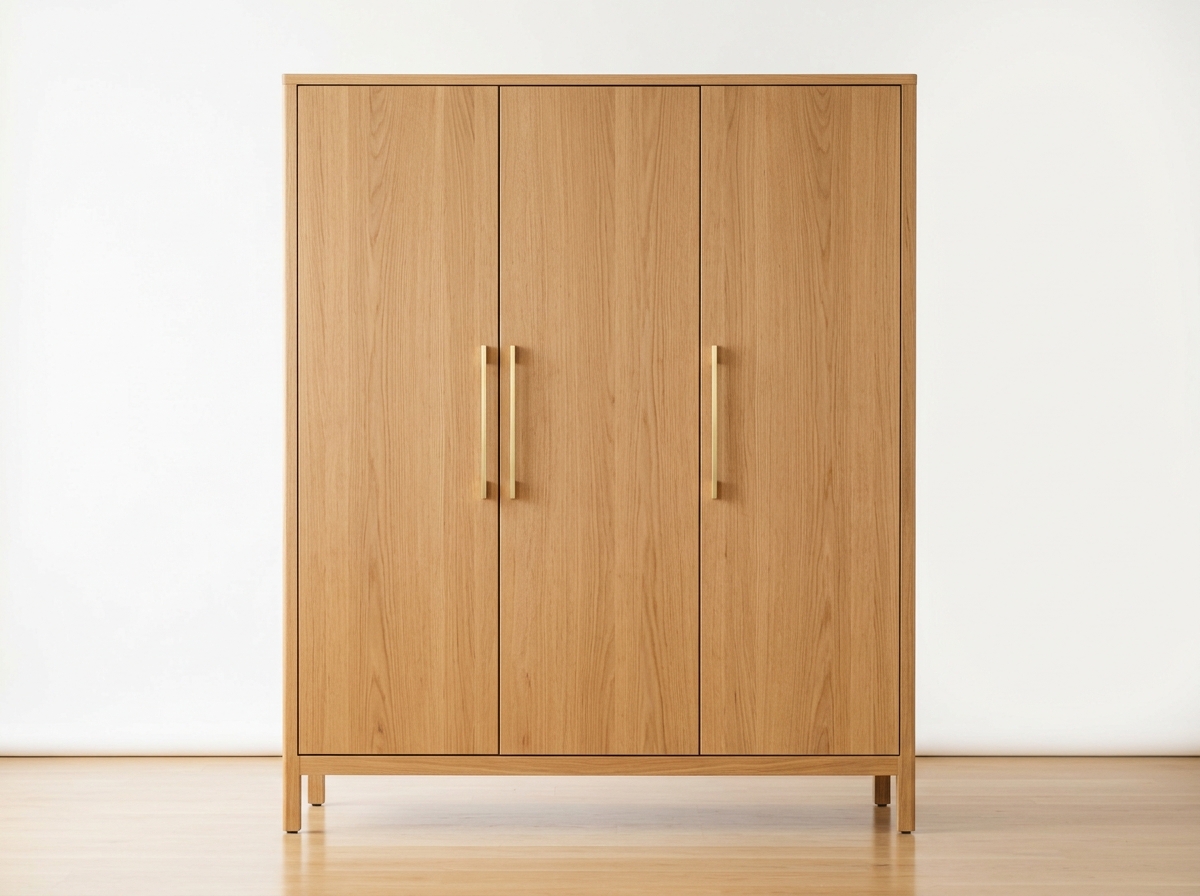 Lemari Pakaian Minimalis 3 Pintu Kayu Solid